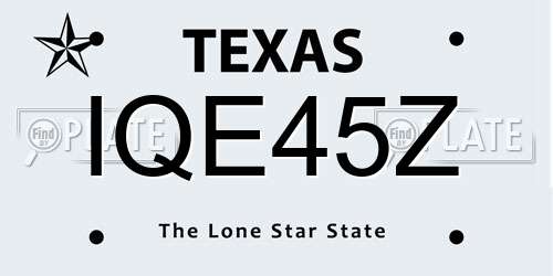 IQE45Z Texas License Plate