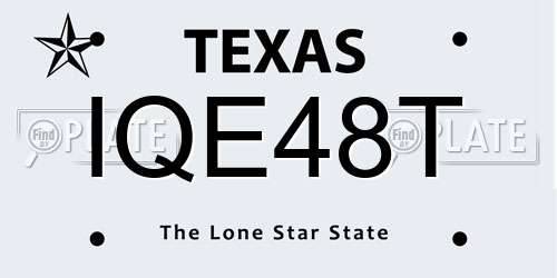 IQE48T Texas License Plate