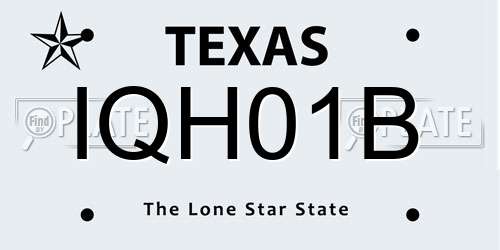 IQH01B Texas License Plate