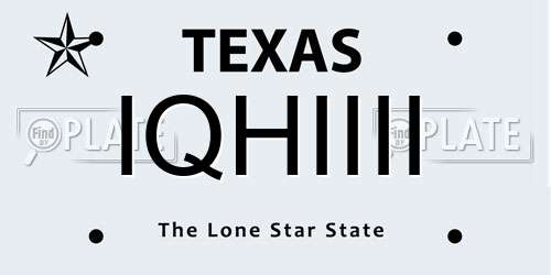IQHIIII Texas License Plate