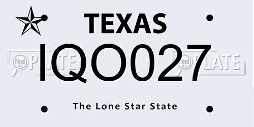 IQO027 Texas License Plate