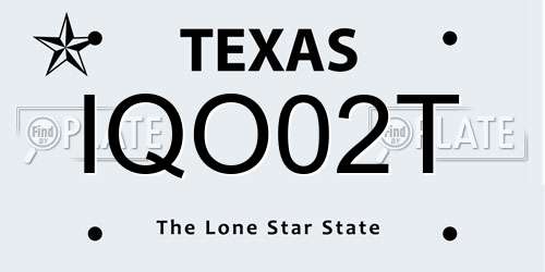 IQO02T Texas License Plate