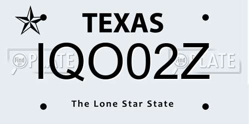 IQO02Z Texas License Plate