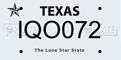 IQO072 Texas License Plate
