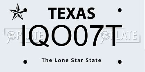 IQO07T Texas License Plate