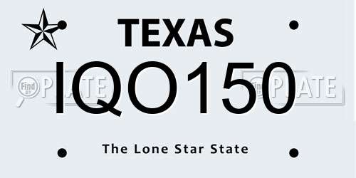 IQO150 Texas License Plate
