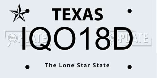 IQO18D Texas License Plate