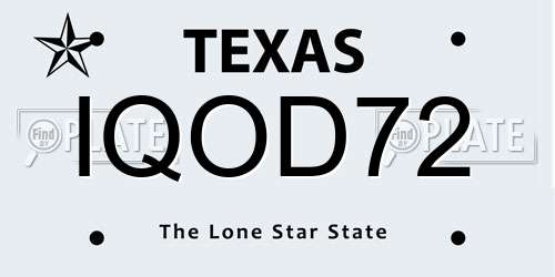 IQOD72 Texas License Plate