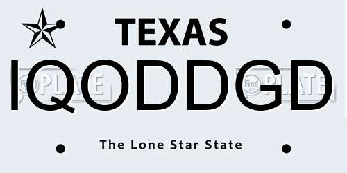 IQODDGD Texas License Plate