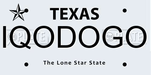 IQODOGO Texas License Plate