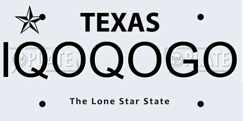 IQOQOGO Texas License Plate