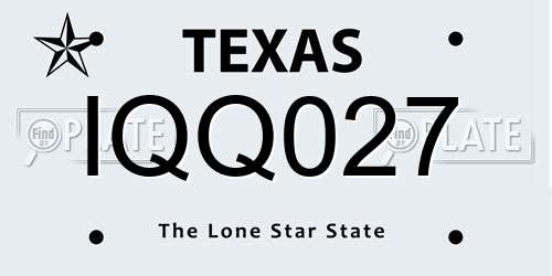 IQQ027 Texas License Plate