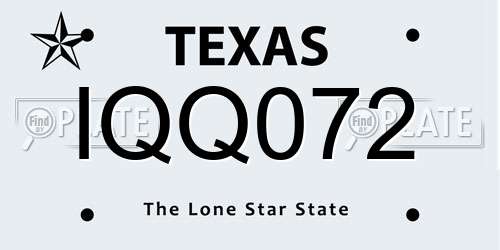 IQQ072 Texas License Plate