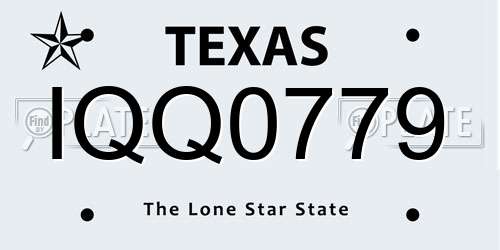 IQQ0779 Texas License Plate