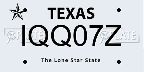 IQQ07Z Texas License Plate