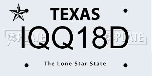 IQQ18D Texas License Plate
