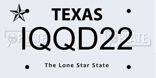 IQQD22 Texas License Plate