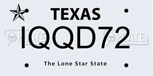 IQQD72 Texas License Plate