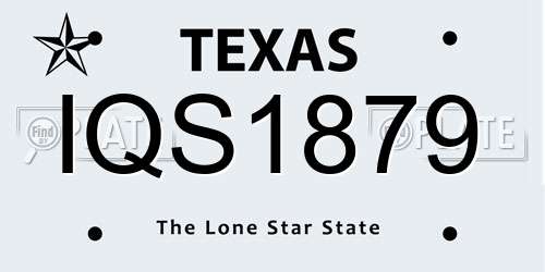 IQS1879 Texas License Plate