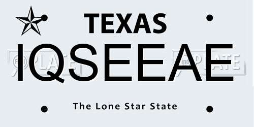 IQSEEAE Texas License Plate