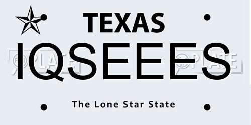 IQSEEES Texas License Plate