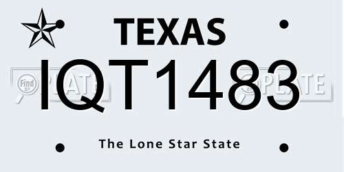 IQT1483 Texas License Plate
