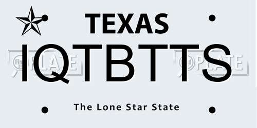 IQTBTTS Texas License Plate