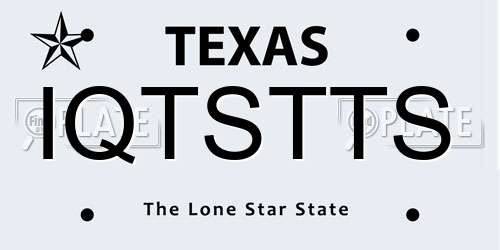 IQTSTTS Texas License Plate