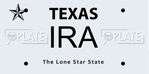 IRA Texas License Plate