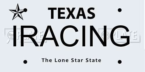 IRACING Texas License Plate
