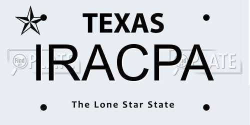 IRACPA Texas License Plate