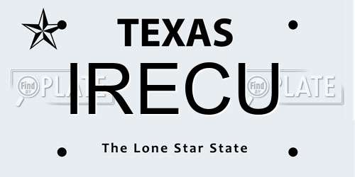 IRECU Texas License Plate