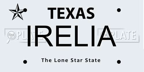 IRELIA Texas License Plate