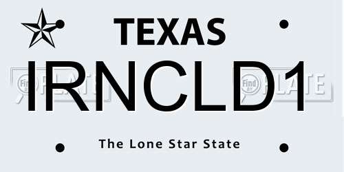 IRNCLD1 Texas License Plate