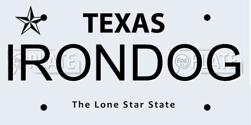 IRONDOG Texas License Plate