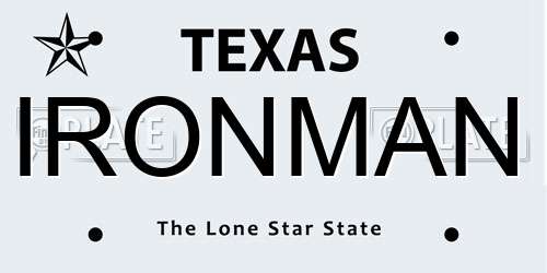 IRONMAN Texas License Plate