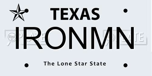 IRONMN Texas License Plate