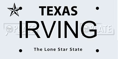 IRVING Texas License Plate