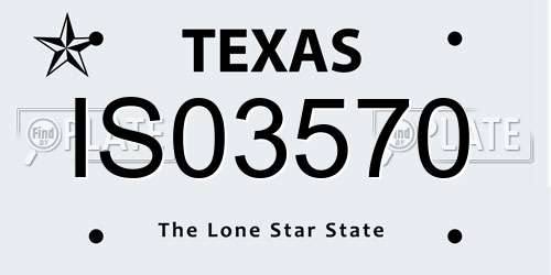 IS03570 Texas License Plate