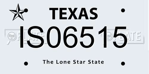 IS06515 Texas License Plate