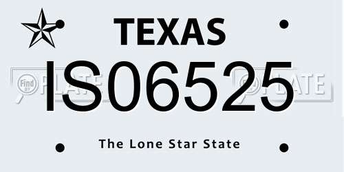 IS06525 Texas License Plate