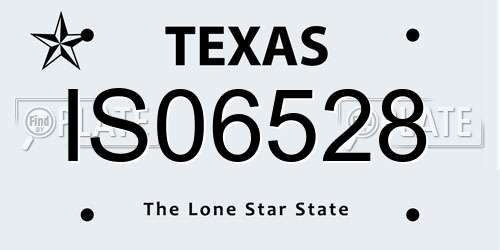 IS06528 Texas License Plate
