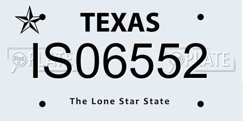 IS06552 Texas License Plate