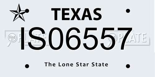 IS06557 Texas License Plate