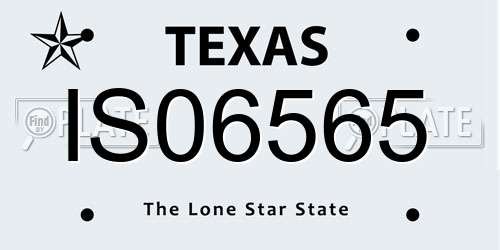 IS06565 Texas License Plate