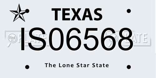 IS06568 Texas License Plate