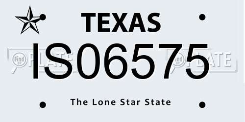 IS06575 Texas License Plate
