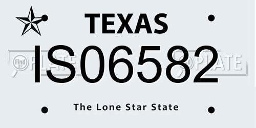 IS06582 Texas License Plate