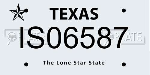 IS06587 Texas License Plate