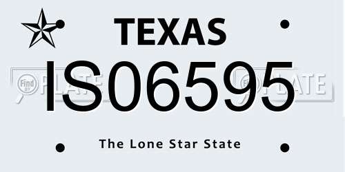 IS06595 Texas License Plate
